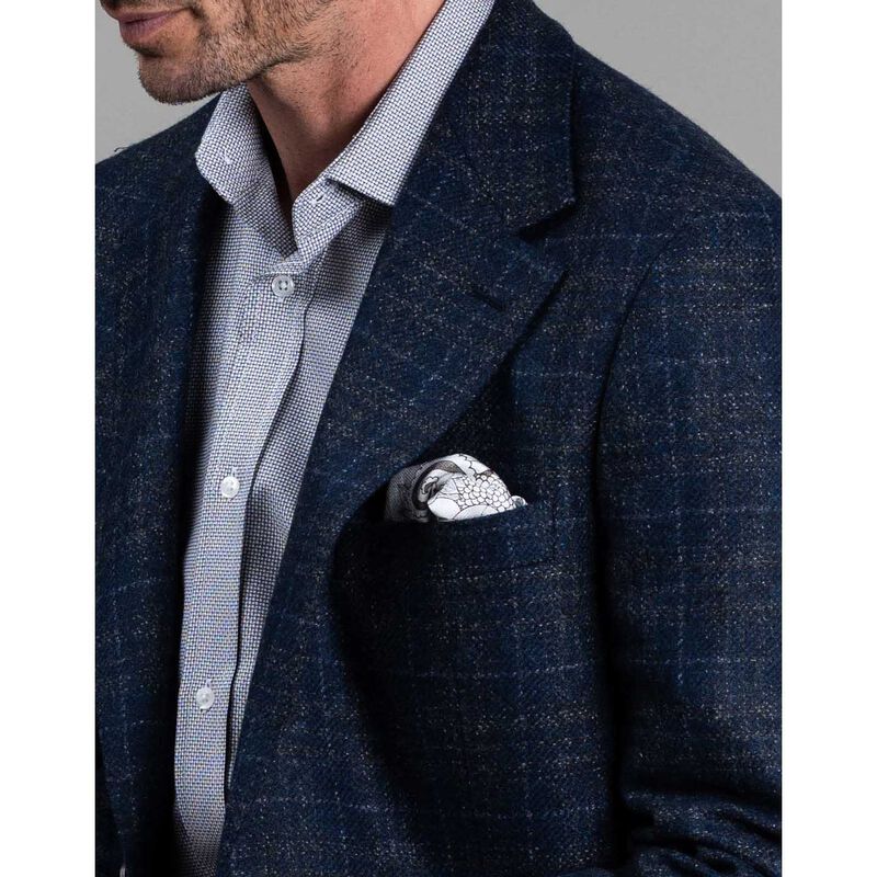 Rembrandt Malta Blue & Taupe Brown Check Blazer image number 2